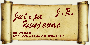 Julija Runjevac vizit kartica